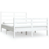 Produktbild för Sängram vit massiv furu 120x190 cm