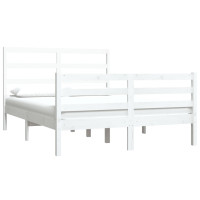 Produktbild för Sängram vit massiv furu 120x190 cm
