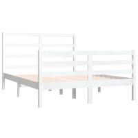 Produktbild för Sängram vit massiv furu 120x190 cm