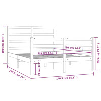 Produktbild för Sängram massiv furu 135x190 cm