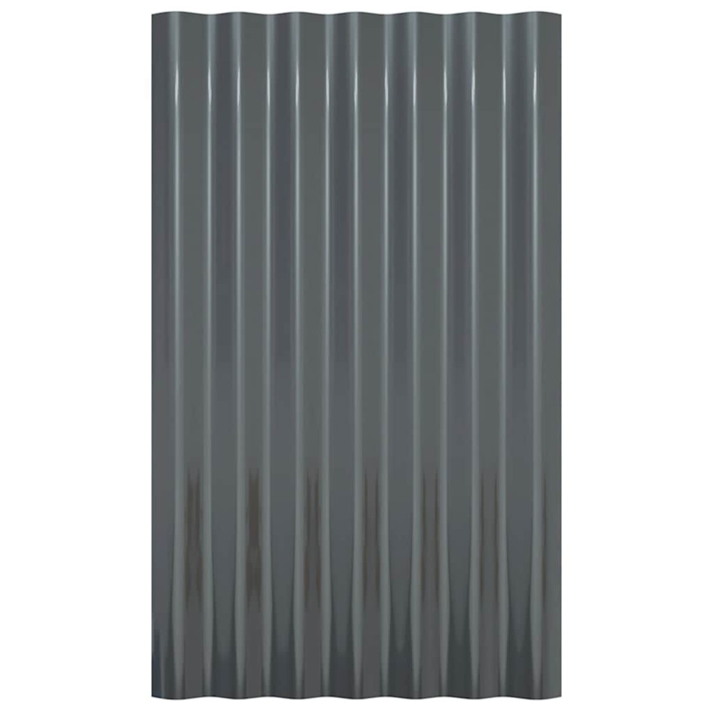 Produktbild för Takplåt 12 st galvaniserat stål antracit 60x36 cm