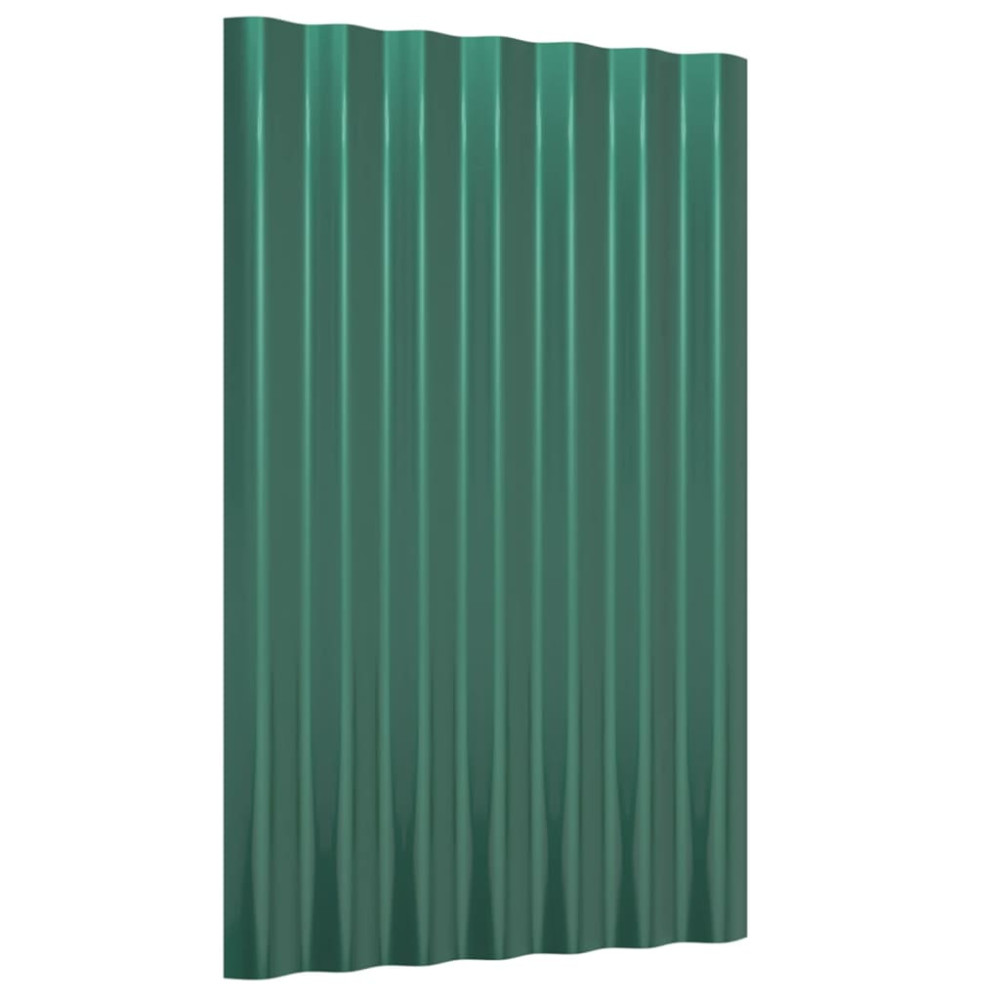 Produktbild för Takplåt 36 st galvaniserat stål grön 60x36 cm