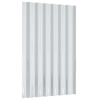 Produktbild för Takplåt 36 st pulverlackerat stål grå 60x36 cm