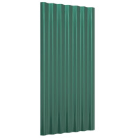 Produktbild för Takplåt 12 st galvaniserat stål grön 80x36 cm