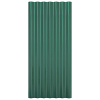 Produktbild för Takplåt 12 st galvaniserat stål grön 80x36 cm