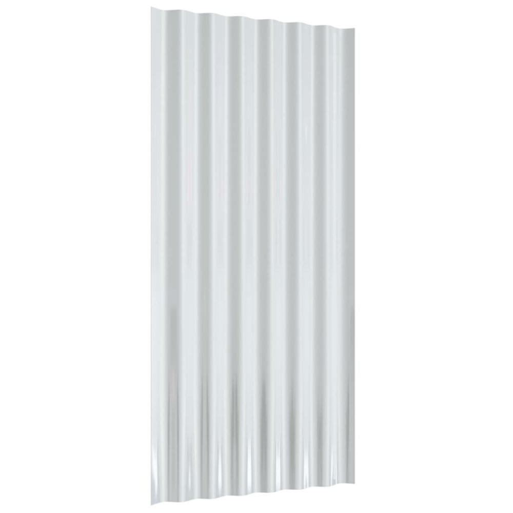 Produktbild för Takplåt 12 st galvaniserat stål grön 80x36 cm
