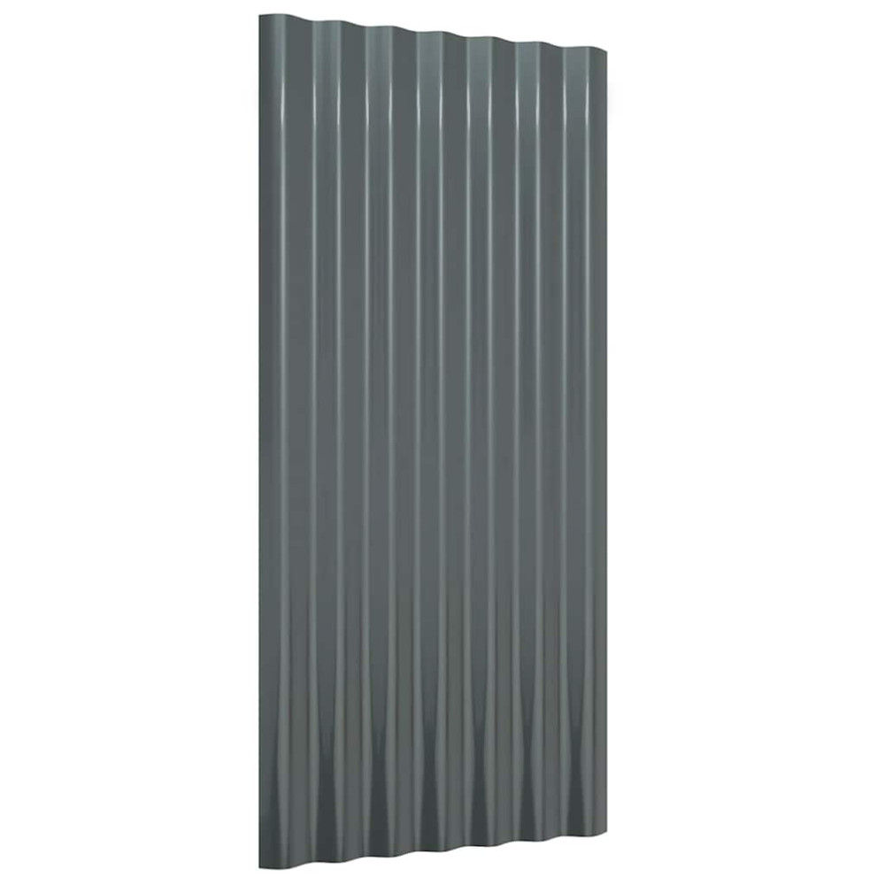 Produktbild för Takplåt 12 st galvaniserat stål antracit 80x36 cm