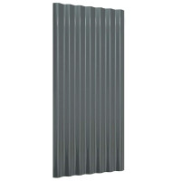 Produktbild för Takplåt 12 st galvaniserat stål antracit 80x36 cm