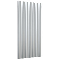 Produktbild för Takplåt 12 st pulverlackerat stål silver 80x36 cm
