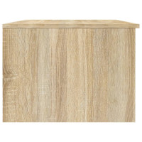 Produktbild för Soffbord vit och sonoma-ek 102x50x36 cm konstruerat trä