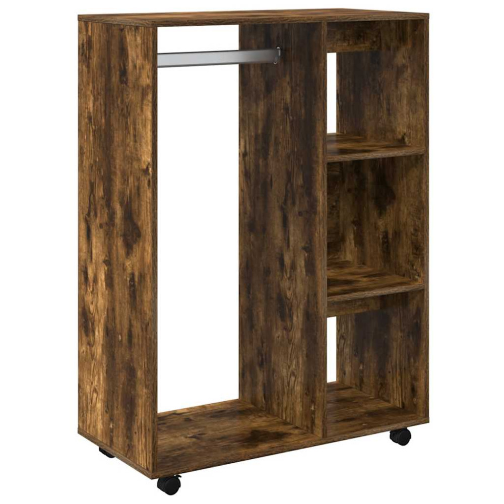Produktbild för Garderob rökfärgad ek 80x40x110 cm konstruerat trä