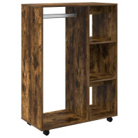 Produktbild för Garderob rökfärgad ek 80x40x110 cm konstruerat trä