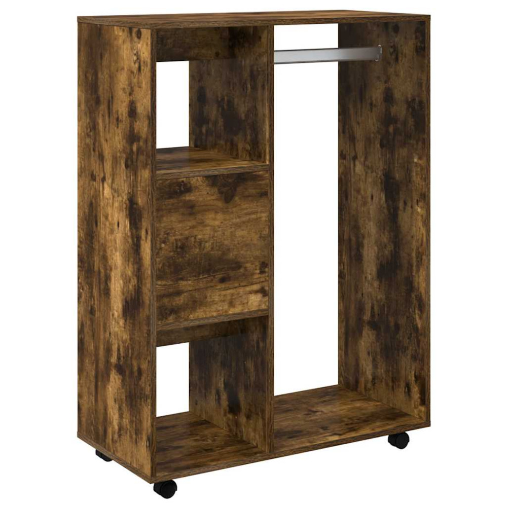Produktbild för Garderob rökfärgad ek 80x40x110 cm konstruerat trä