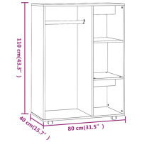 Produktbild för Garderob brun ek 80x40x110 cm konstruerat trä