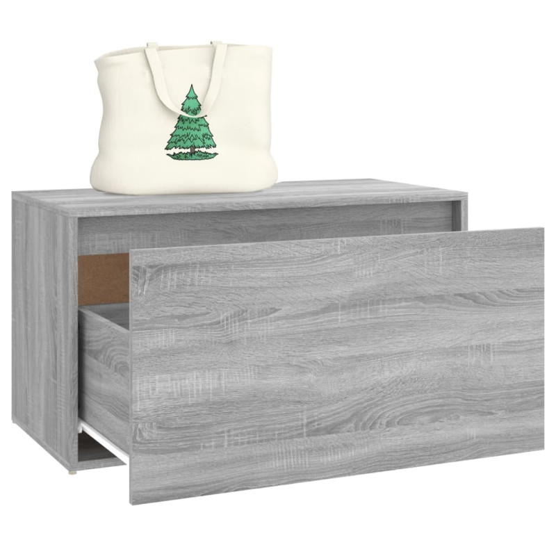 Produktbild för Hallbänk 80x40x45 cm grå sonoma-ek konstruerat trä