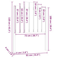 Produktbild för Sänggavel svart 81x4x110 cm massiv furu