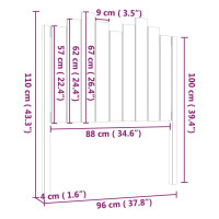 Produktbild för Sänggavel svart 96x4x110 cm massiv furu