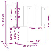 Produktbild för Sänggavel honungsbrun 126x4x110 cm massiv furu