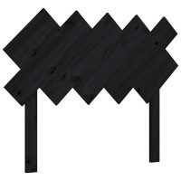 Produktbild för Sänggavel svart 104x3x80,5 cm massiv furu