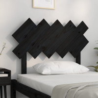 Produktbild för Sänggavel svart 104x3x80,5 cm massiv furu