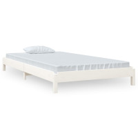 Produktbild för Stapelbar säng vit 100x200 cm massivt furuträ