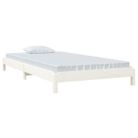 Produktbild för Stapelbar säng vit 100x200 cm massivt furuträ