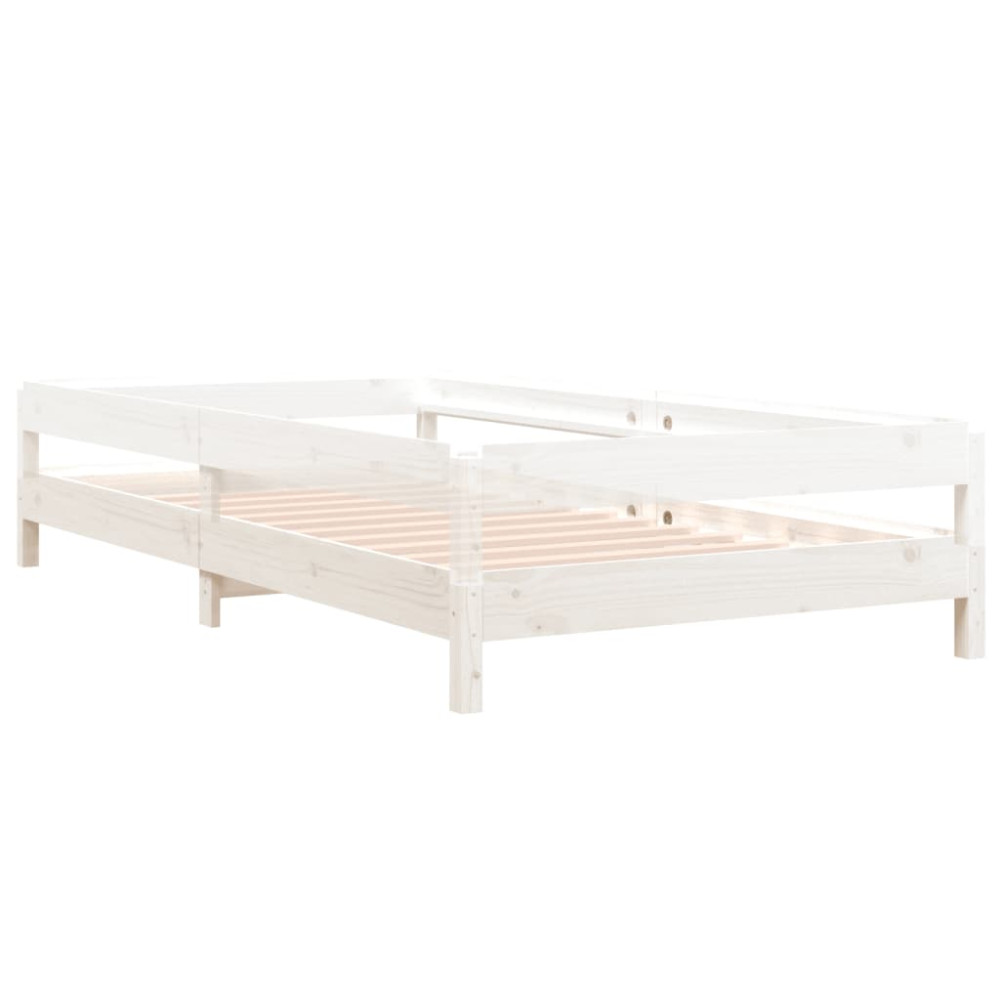 Produktbild för Stapelbar säng vit 100x200 cm massivt furuträ