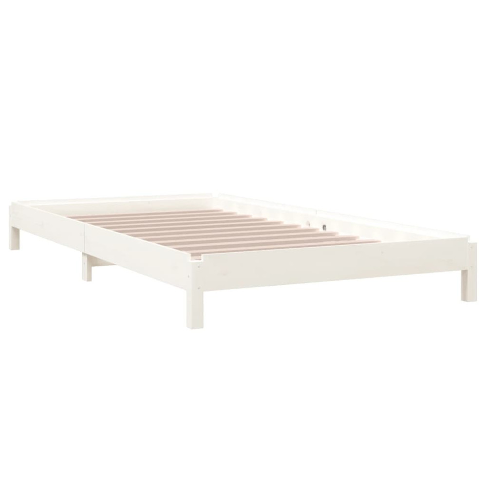 Produktbild för Stapelbar säng vit 100x200 cm massivt furuträ