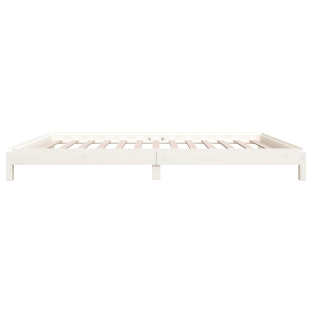 Produktbild för Stapelbar säng vit 100x200 cm massivt furuträ