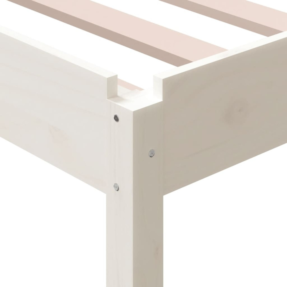 Produktbild för Stapelbar säng vit 100x200 cm massivt furuträ