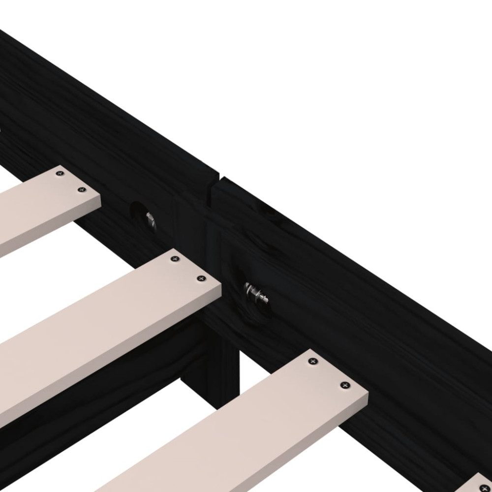 Produktbild för Stapelbar säng svart 90x200 cm massivt furuträ