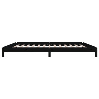 Produktbild för Stapelbar säng svart 90x200 cm massivt furuträ