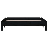 Produktbild för Stapelbar säng svart 80x200 cm massivt furuträ