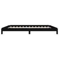 Produktbild för Stapelbar säng svart 80x200 cm massivt furuträ