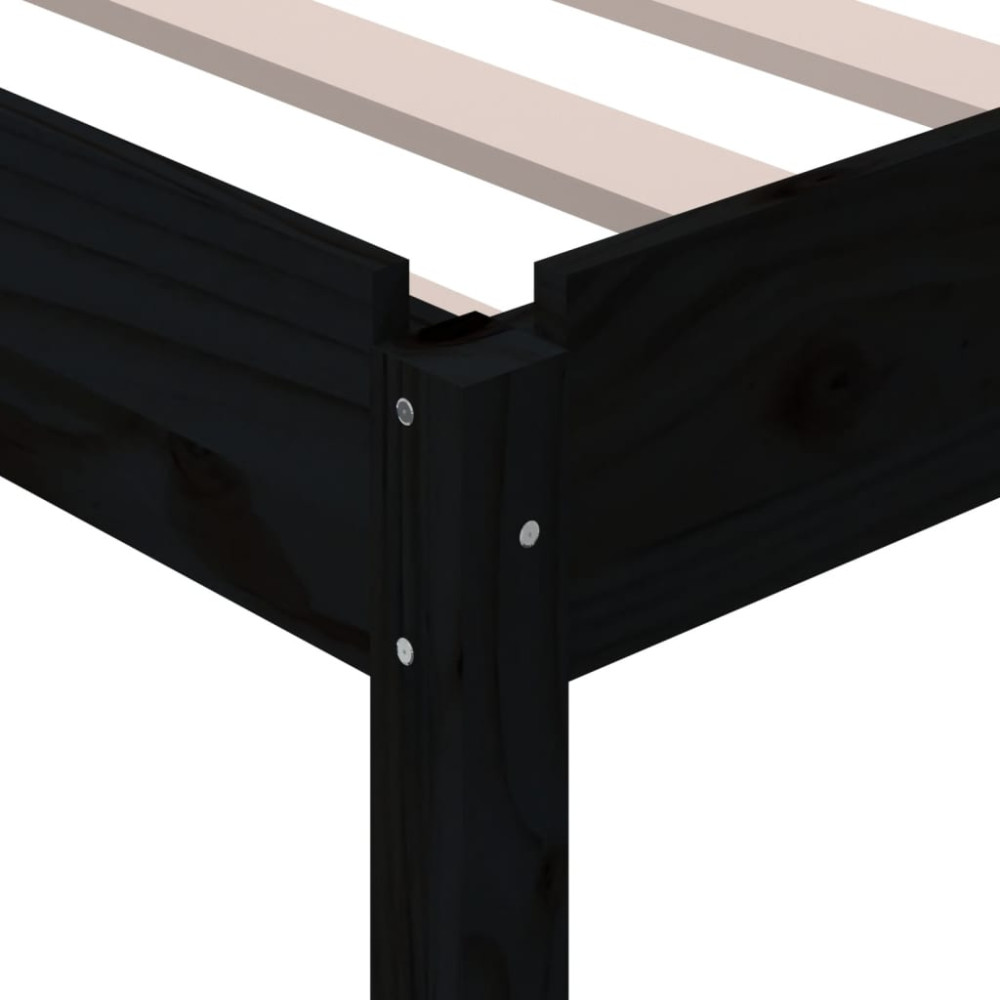 Produktbild för Stapelbar säng svart 80x200 cm massivt furuträ