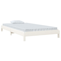 Produktbild för Stapelbar säng vit 90x190 cm massivt furuträ