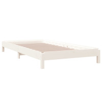 Produktbild för Stapelbar säng vit 90x190 cm massivt furuträ
