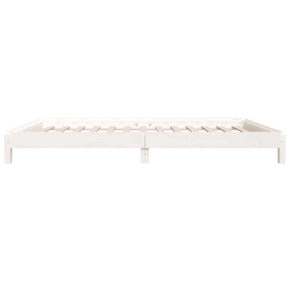 Produktbild för Stapelbar säng vit 90x190 cm massivt furuträ