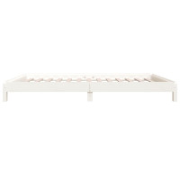 Produktbild för Stapelbar säng vit 90x190 cm massivt furuträ