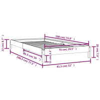 Produktbild för Stapelbar säng 75x190 cm massivt furuträ