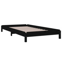 Produktbild för Stapelbar säng svart 75x190 cm massivt furuträ