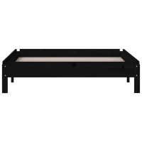 Produktbild för Stapelbar säng svart 75x190 cm massivt furuträ