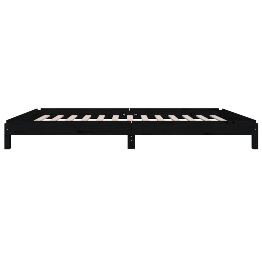 Produktbild för Stapelbar säng svart 75x190 cm massivt furuträ
