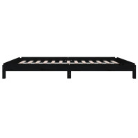 Produktbild för Stapelbar säng svart 75x190 cm massivt furuträ