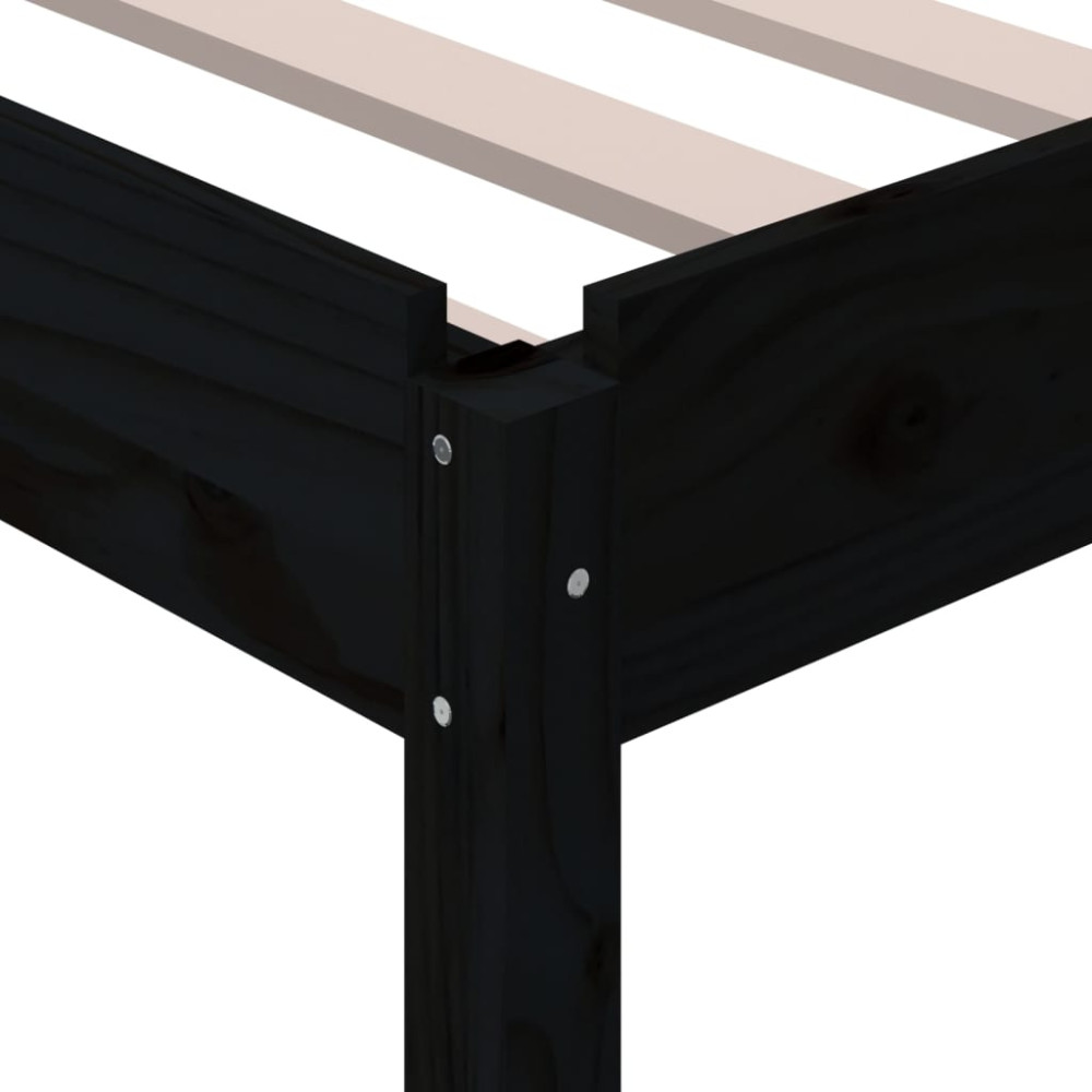 Produktbild för Stapelbar säng svart 75x190 cm massivt furuträ