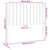 Produktbild för Sänggavel vit 105,5x4x100 cm massiv furu