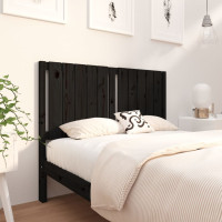 Produktbild för Sänggavel svart 125,5x4x100 cm massiv furu