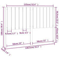 Produktbild för Sänggavel vit 140,5x4x100 cm massiv furu