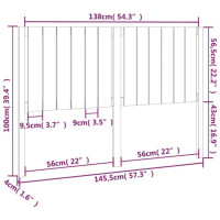 Produktbild för Sänggavel vit 145,5x4x100 cm massiv furu