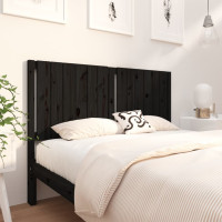 Produktbild för Sänggavel svart 145,5x4x100 cm massiv furu